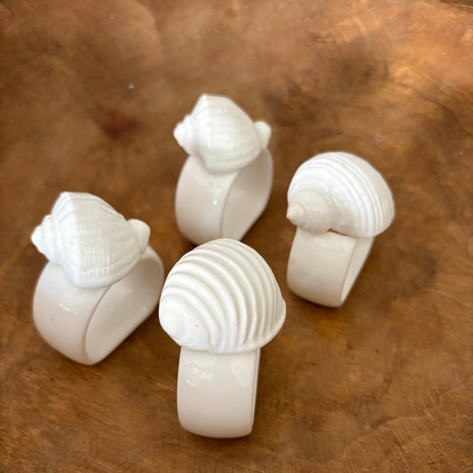 Porcelain Sea Shell Napkin Rings.