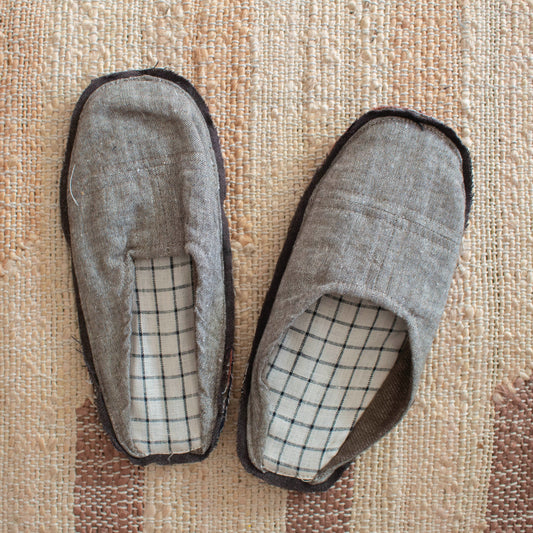 Remnant Wool and Linen Slippers
