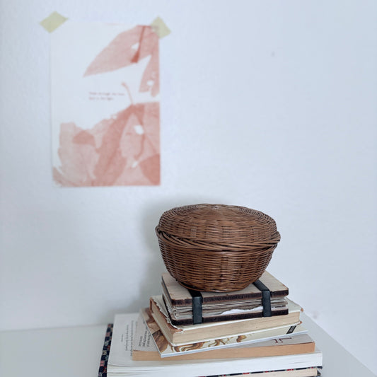 Small Vintage Lidded Basket